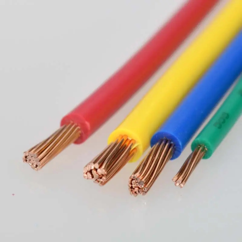 450/700 ဗို့ 100% Pure Copper Single Core BVR 2..5 Mm2 Stranded Copper Wire PVC လျှပ်ကာအိမ် ဝိုင်ယာကြိုးများ