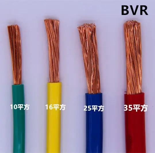 99.9999% ကြေးနီစစ်စစ် China Power Cable and Wire Factory Copper Conductor Insulated Pvc Wire BV BVR