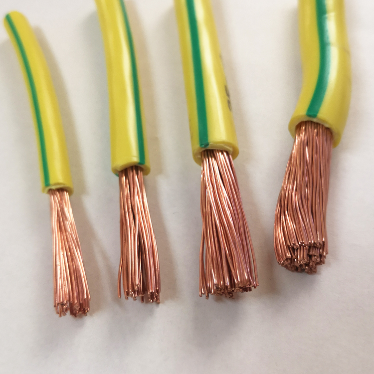 450/750V H07V-R/BVR/NYA အဝါရောင် အစိမ်းရောင် အဆောက်အဦဝိုင်ယာ 50mm Earth Cable 99.9999 % ကြေးနီစစ်စစ် 